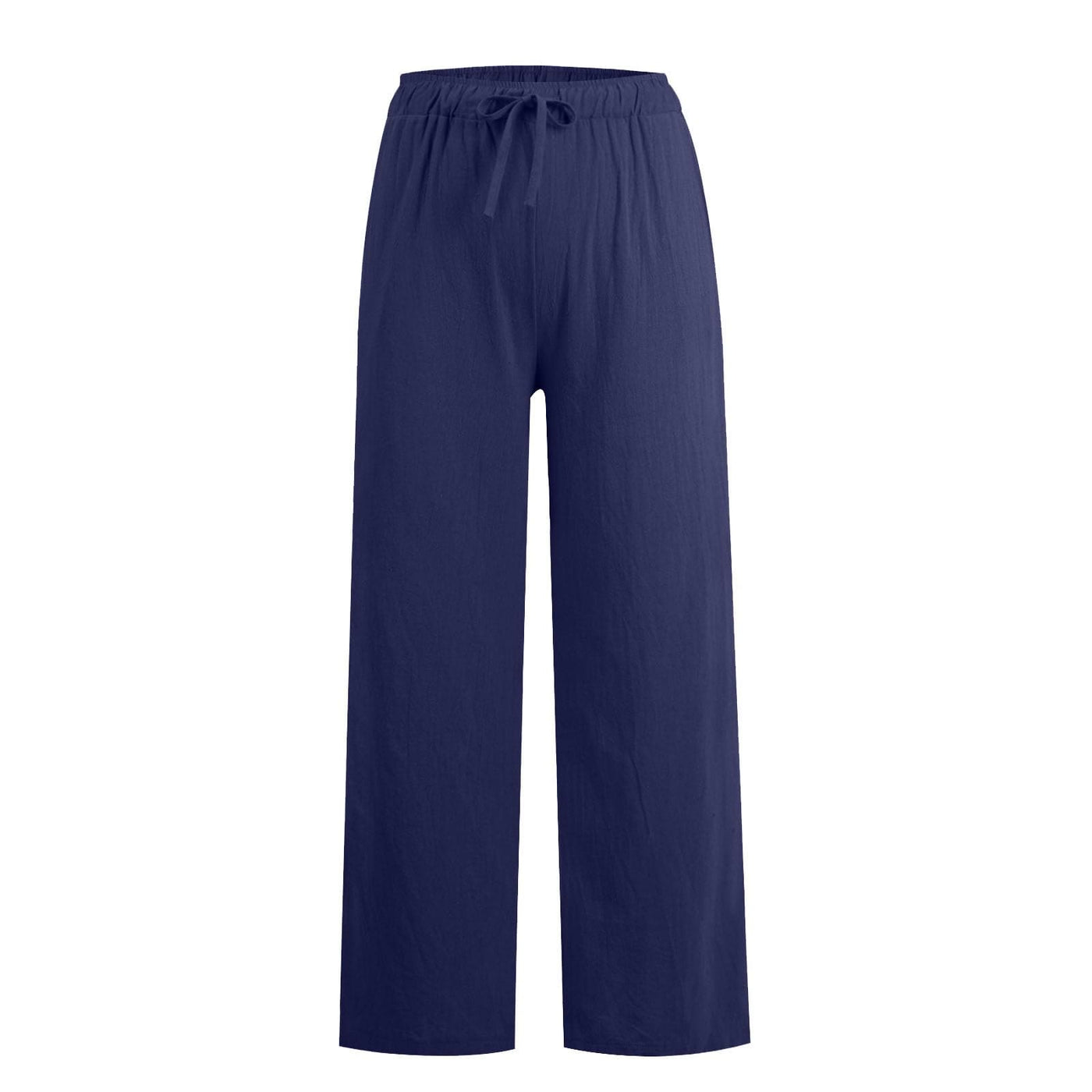 Olivenorma Damenhose aus Baumwollleinen mit weitem Bein
