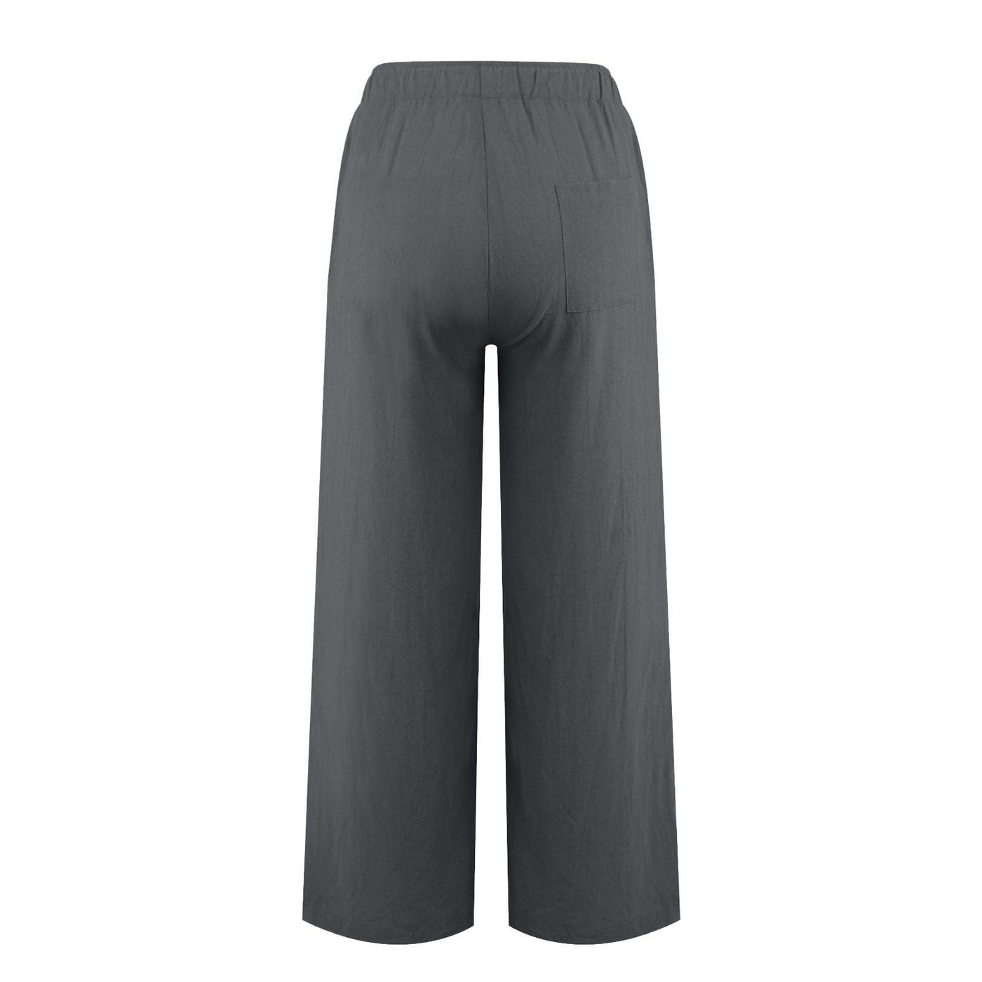 Olivenorma Damenhose aus Baumwollleinen mit weitem Bein