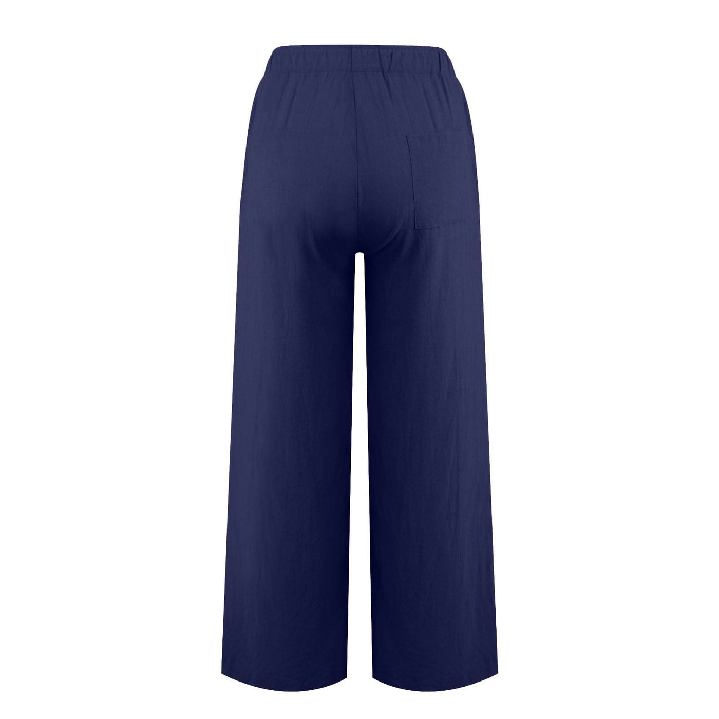 Olivenorma Damenhose aus Baumwollleinen mit weitem Bein