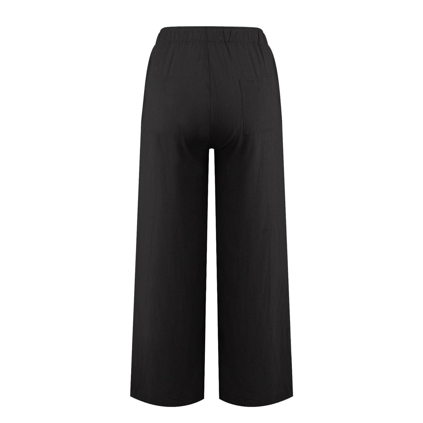Olivenorma Damenhose aus Baumwollleinen mit weitem Bein
