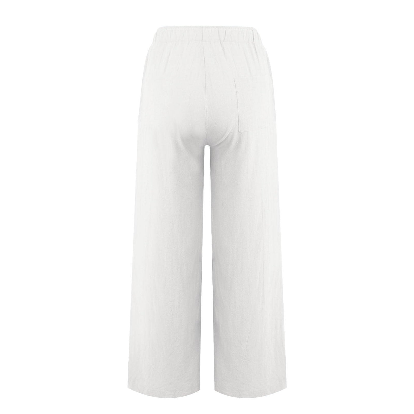 Olivenorma Damenhose aus Baumwollleinen mit weitem Bein