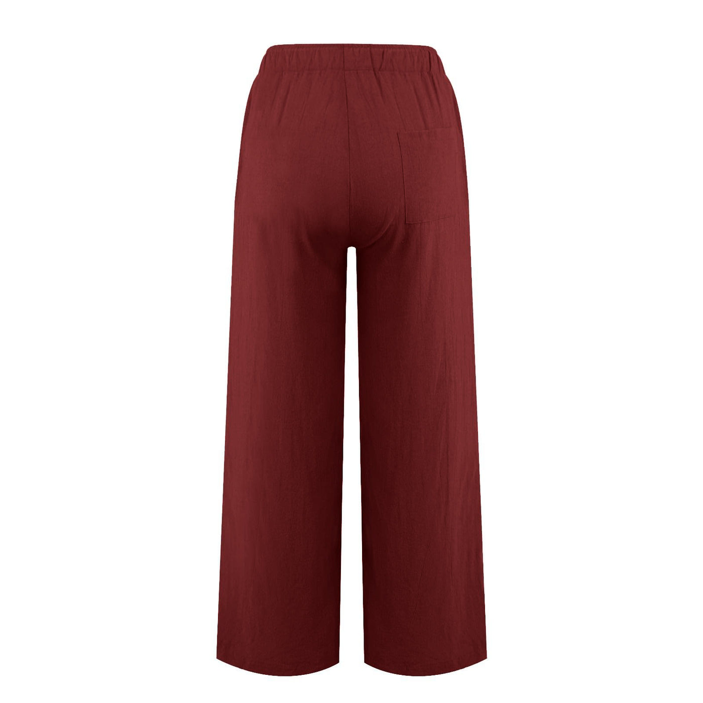 Olivenorma Damenhose aus Baumwollleinen mit weitem Bein