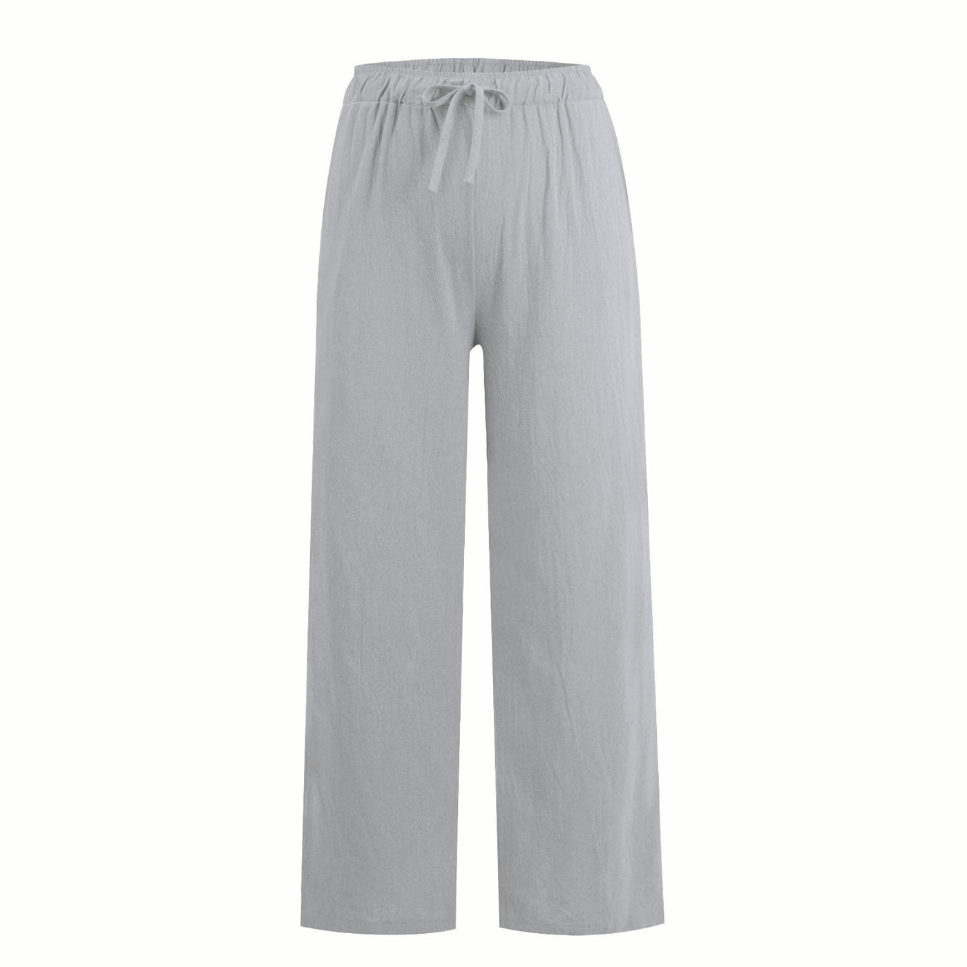 Olivenorma Damenhose aus Baumwollleinen mit weitem Bein