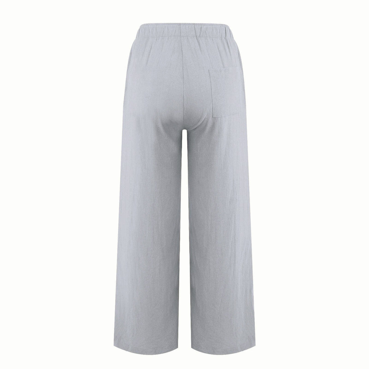 Olivenorma Damenhose aus Baumwollleinen mit weitem Bein