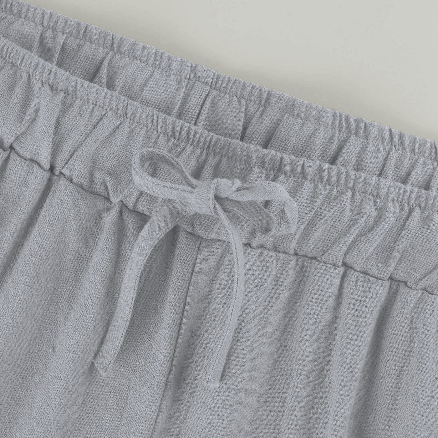 Olivenorma Damenhose aus Baumwollleinen mit weitem Bein