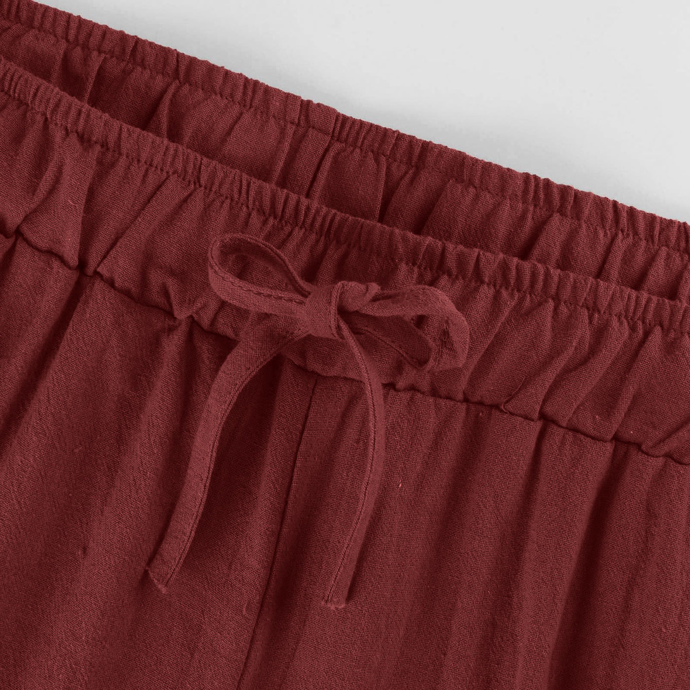 Olivenorma Damenhose aus Baumwollleinen mit weitem Bein