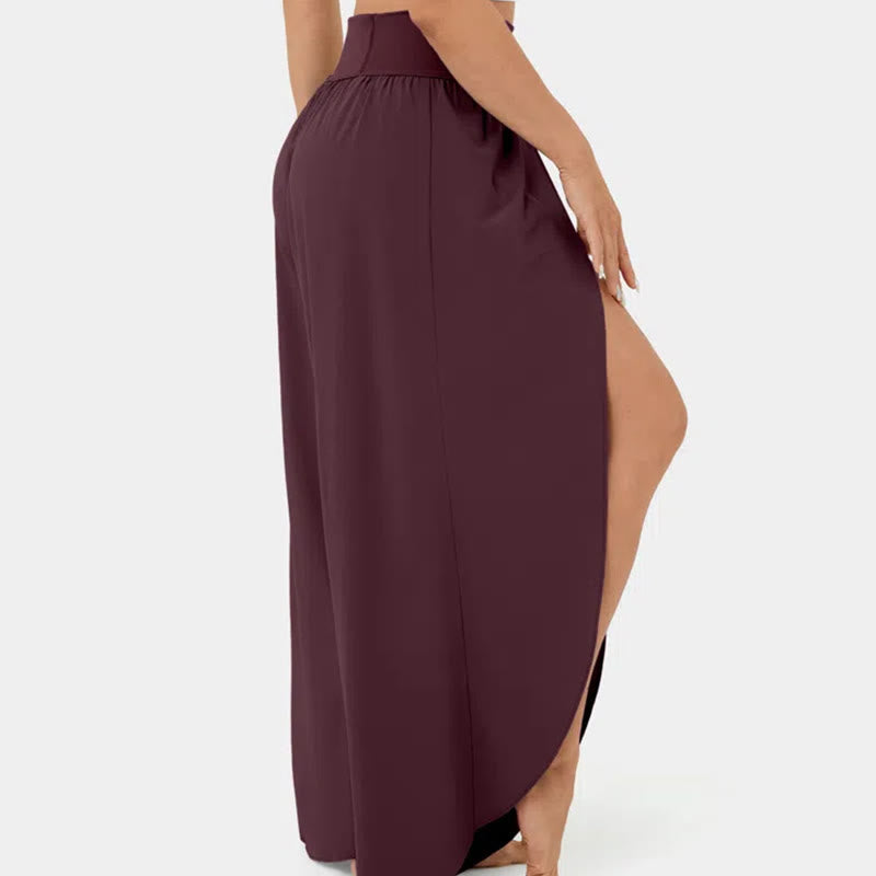 Olivenorma Damen-Yogahose mit lockerer Passform und Schlitz, Stretch