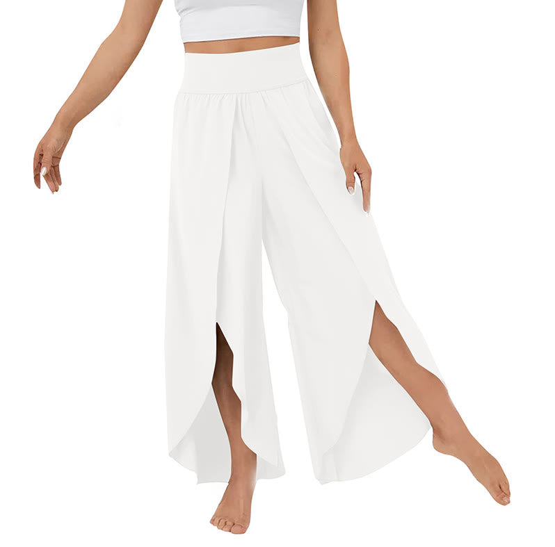 Olivenorma Damen-Yogahose mit lockerer Passform und Schlitz, Stretch