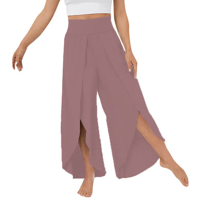 Olivenorma Damen-Yogahose mit lockerer Passform und Schlitz, Stretch