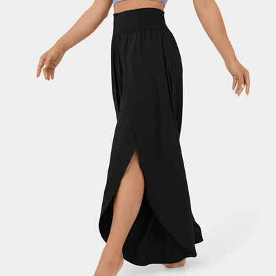 Olivenorma Damen-Yogahose mit lockerer Passform und Schlitz, Stretch