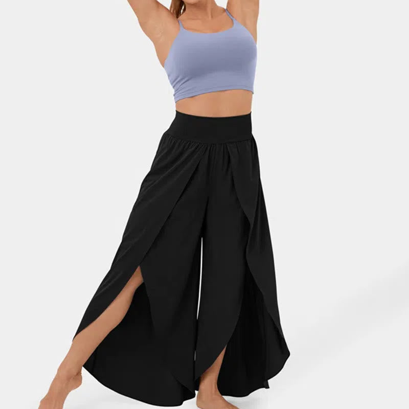 Olivenorma Damen-Yogahose mit lockerer Passform und Schlitz, Stretch