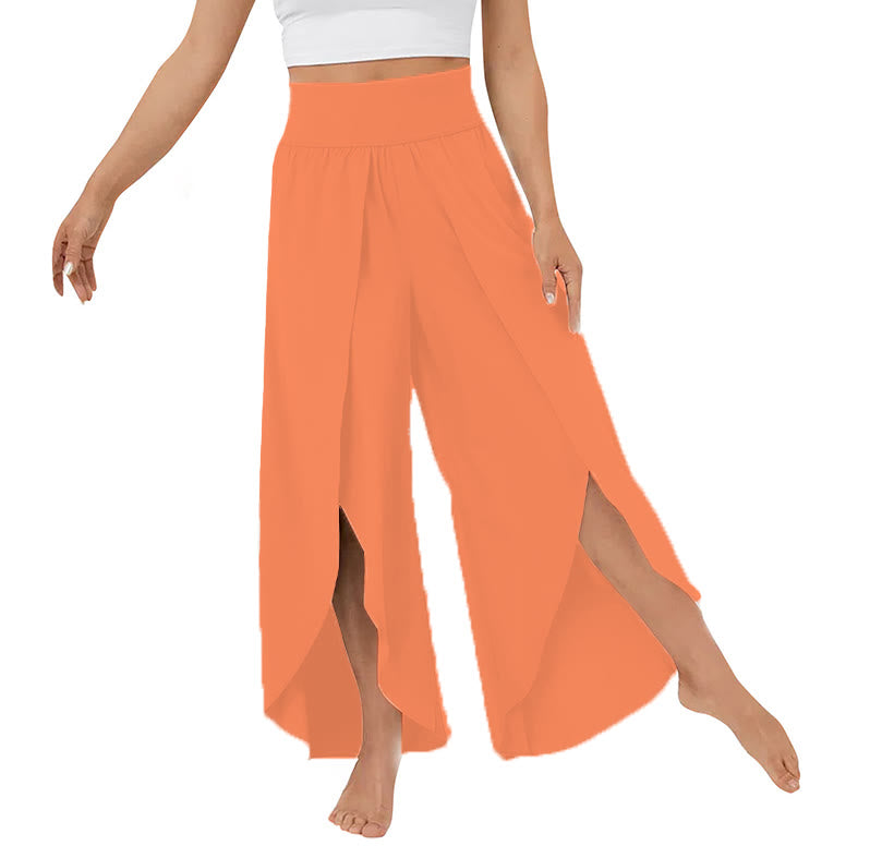Olivenorma Damen-Yogahose mit lockerer Passform und Schlitz, Stretch