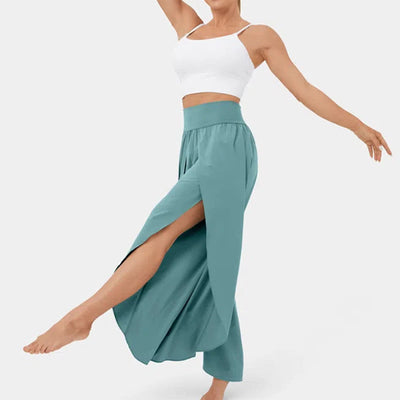 Olivenorma Damen-Yogahose mit lockerer Passform und Schlitz, Stretch
