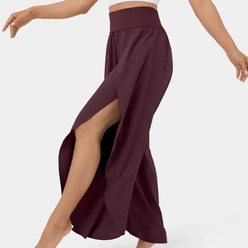 Olivenorma Damen-Yogahose mit lockerer Passform und Schlitz, Stretch
