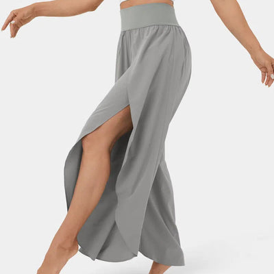 Olivenorma Damen-Yogahose mit lockerer Passform und Schlitz, Stretch