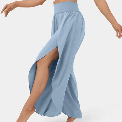 Olivenorma Damen-Yogahose mit lockerer Passform und Schlitz, Stretch