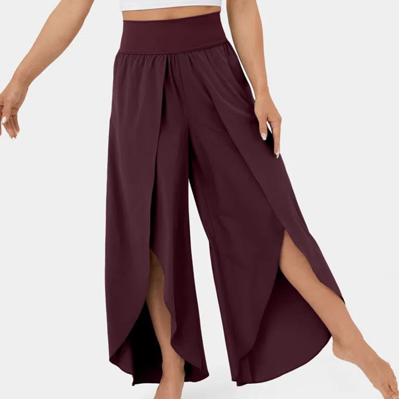 Olivenorma Damen-Yogahose mit lockerer Passform und Schlitz, Stretch