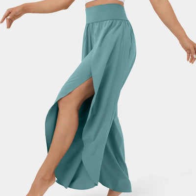 Olivenorma Damen-Yogahose mit lockerer Passform und Schlitz, Stretch