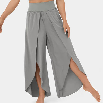 Olivenorma Damen-Yogahose mit lockerer Passform und Schlitz, Stretch