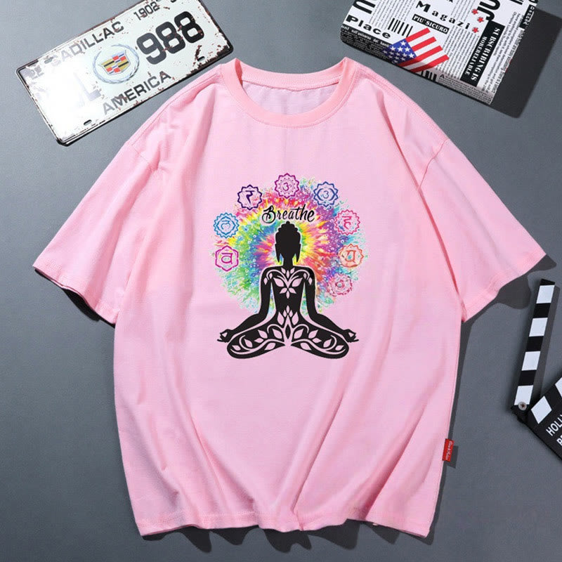 Olivenorma Rosa Yoga Atmungsaktives Bequemes T-Shirt