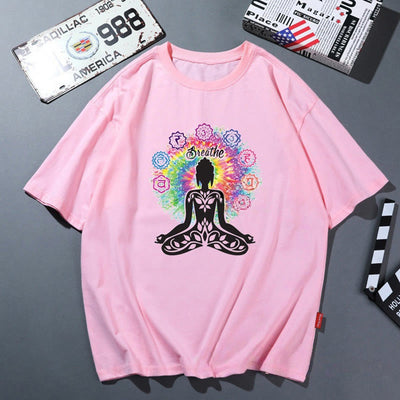 Olivenorma Rosa Yoga Atmungsaktives Bequemes T-Shirt