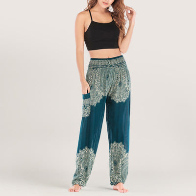 Olivenorma Boho Yoga-Loungehose mit Bündchen