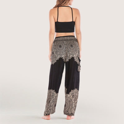 Olivenorma Boho Yoga-Loungehose mit Bündchen
