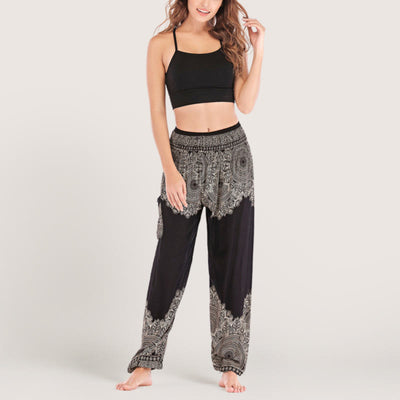 Olivenorma Boho Yoga-Loungehose mit Bündchen