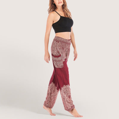 Olivenorma Boho Yoga-Loungehose mit Bündchen