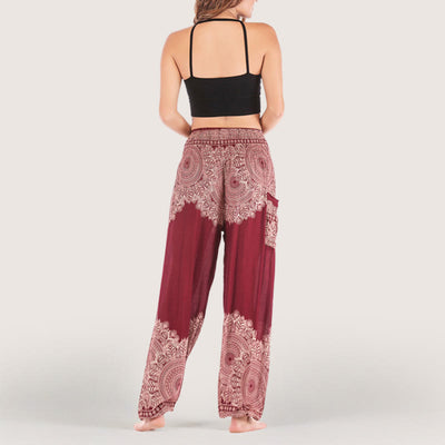 Olivenorma Boho Yoga-Loungehose mit Bündchen