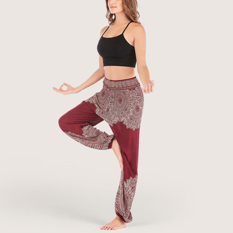 Olivenorma Boho Yoga-Loungehose mit Bündchen