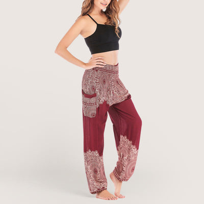 Olivenorma Boho Yoga-Loungehose mit Bündchen