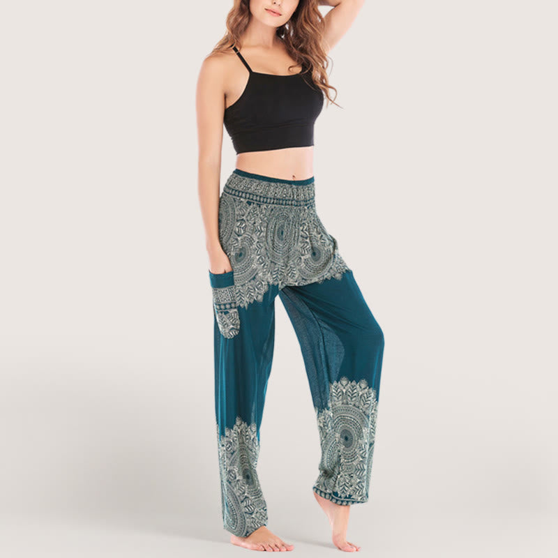 Olivenorma Boho Yoga-Loungehose mit Bündchen