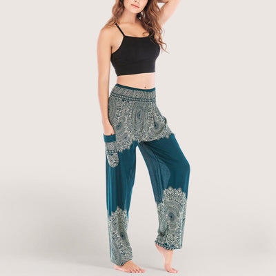 Olivenorma Boho Yoga-Loungehose mit Bündchen