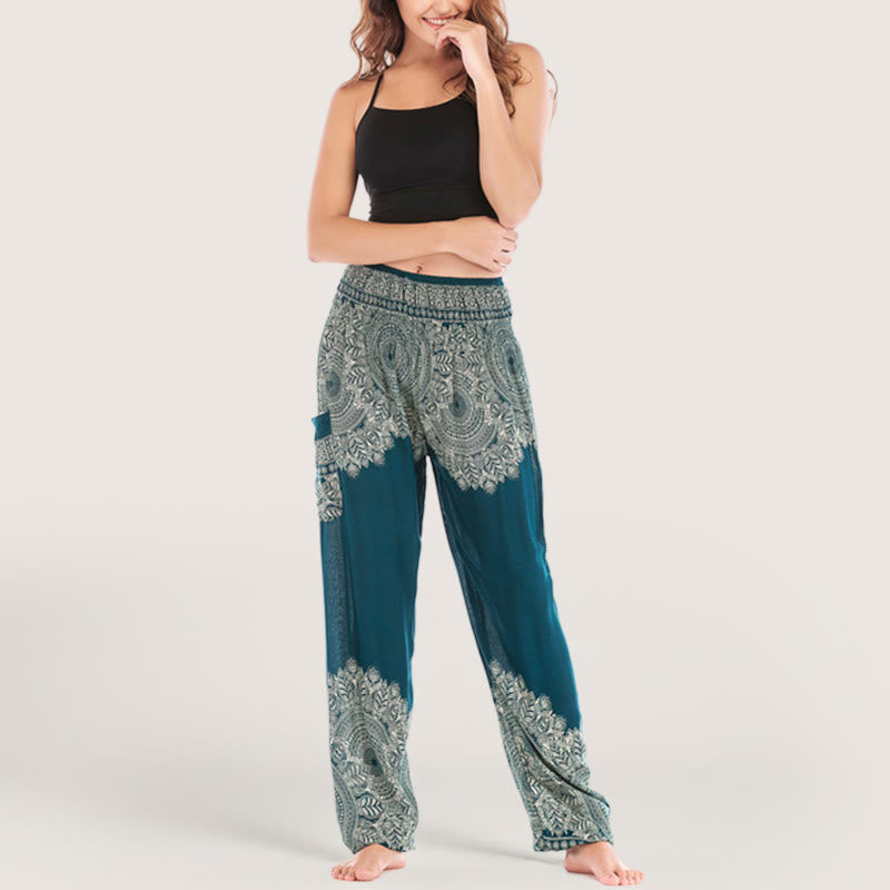 Olivenorma Boho Yoga-Loungehose mit Bündchen