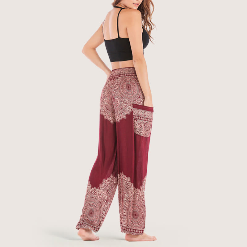 Olivenorma Boho Yoga-Loungehose mit Bündchen