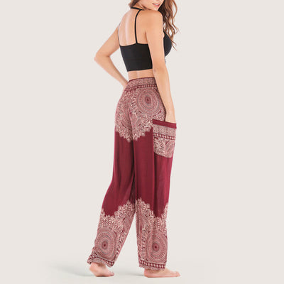 Olivenorma Boho Yoga-Loungehose mit Bündchen