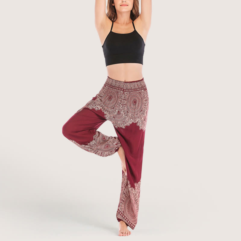 Olivenorma Boho Yoga-Loungehose mit Bündchen