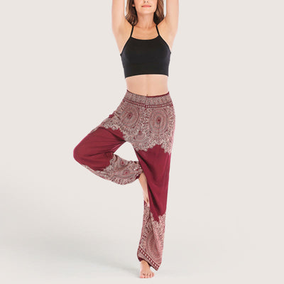 Olivenorma Boho Yoga-Loungehose mit Bündchen
