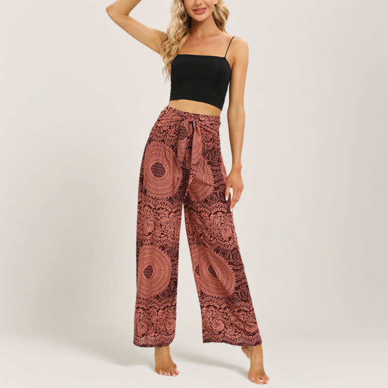 Olivenorma Mandala Boho Yogahose mit weitem Bein