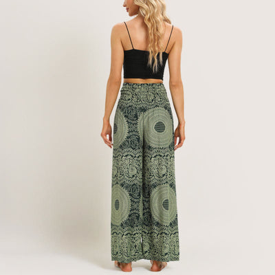 Olivenorma Mandala Boho Yogahose mit weitem Bein