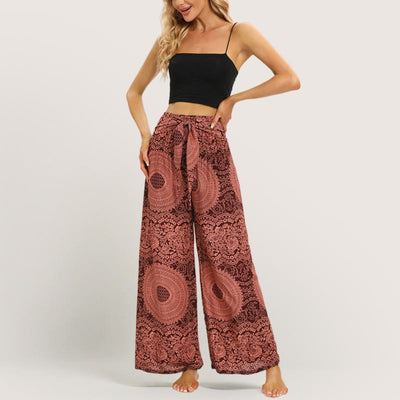 Olivenorma Mandala Boho Yogahose mit weitem Bein