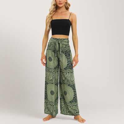 Olivenorma Mandala Boho Yogahose mit weitem Bein
