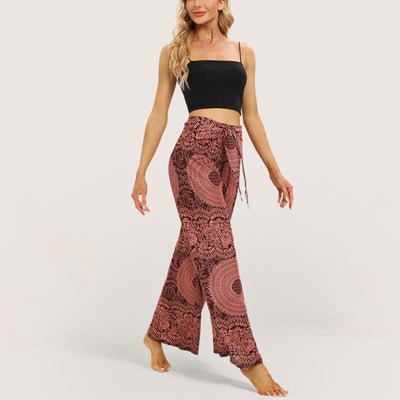 Olivenorma Mandala Boho Yogahose mit weitem Bein