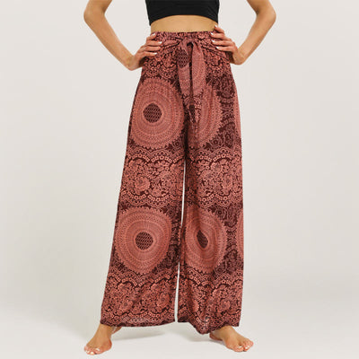 Olivenorma Mandala Boho Yogahose mit weitem Bein