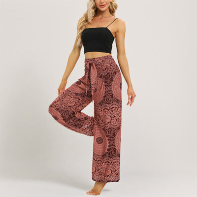 Olivenorma Mandala Boho Yogahose mit weitem Bein