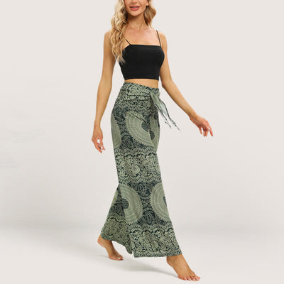 Olivenorma Mandala Boho Yogahose mit weitem Bein
