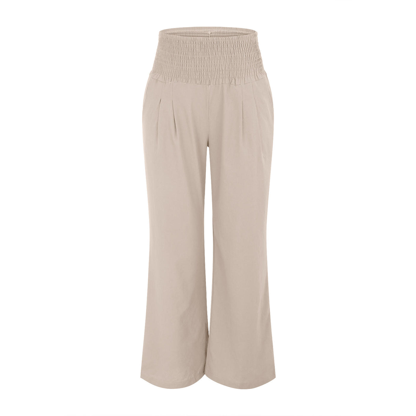 Olivenorma Damen-Loungehose in Unifarbe mit weitem Bein, hoher Taille und lockerer Passform, mit Taschen - image 4