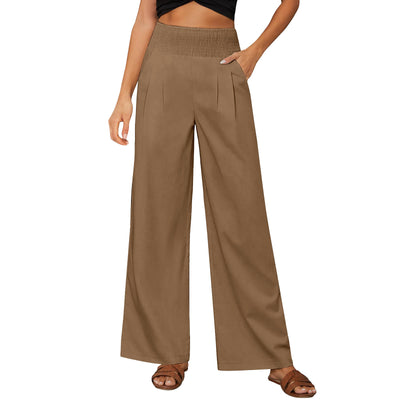 Olivenorma Damen-Loungehose in Unifarbe mit weitem Bein, hoher Taille und lockerer Passform, mit Taschen - Peru - XXL - image 27