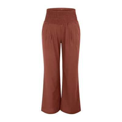 Olivenorma Damen-Loungehose in Unifarbe mit weitem Bein, hoher Taille und lockerer Passform, mit Taschen - image 20